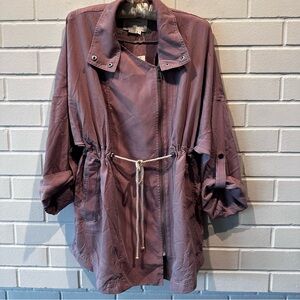 Anthropologie rose spring trench coat with belt